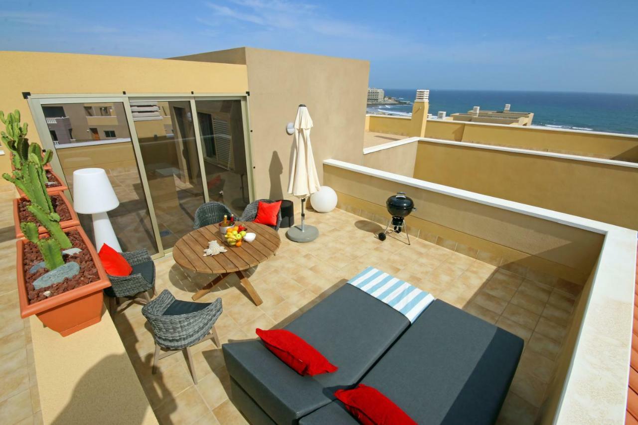 La Perla By Rentmedano Superb Luxury Duplex, Private Roof Terrace, Ocean View, Pool, Wifi And Parking Apartman El Médano Kültér fotó